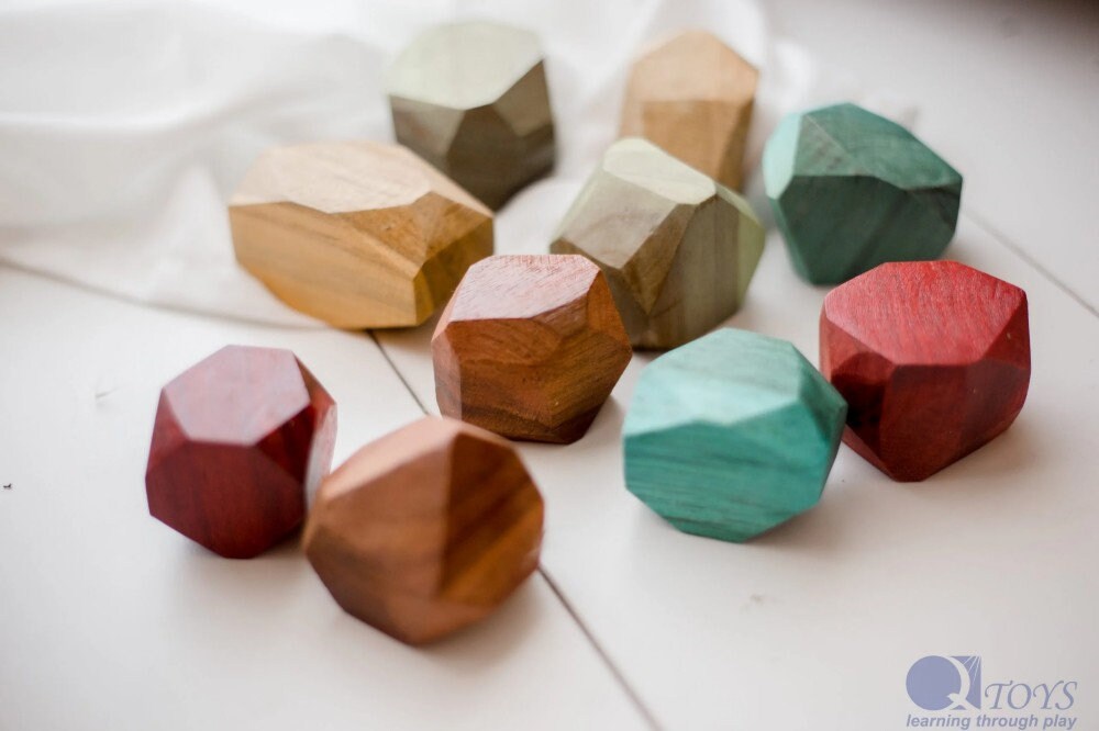 Colored Wooden Gems